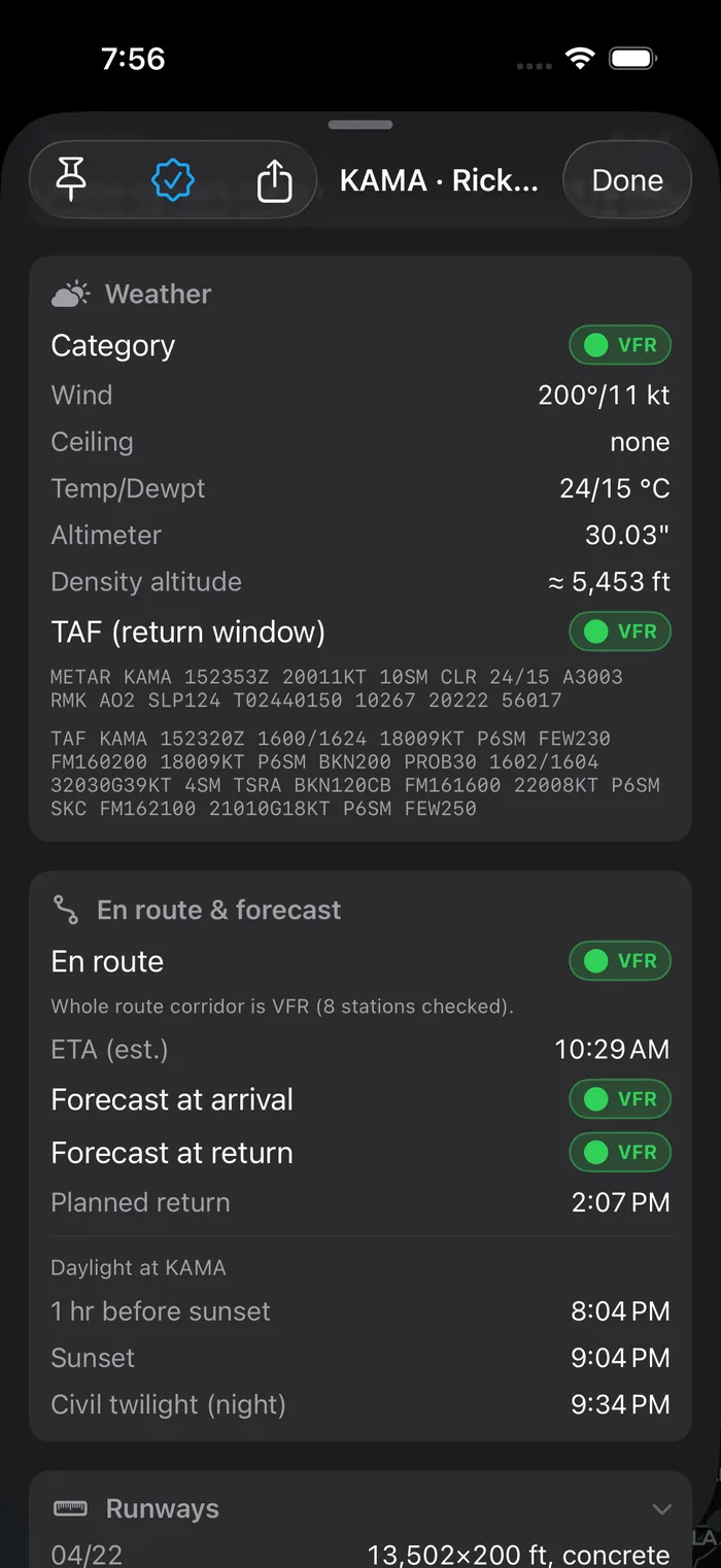 An all-VFR en-route corridor.